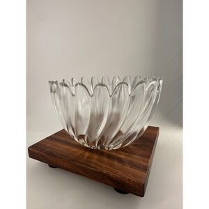 Vintage Studio Nova Solaris Glass‎ Bowl 9"  Frosted Petal Swirl Large  Germany
